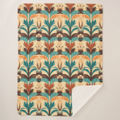 Midden-eeuwse moderne Boho Sherpa Deken (Voorkant)