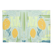 Midden-eeuwse moderne Floral Abstracte Lake Scene Kussensloop (Voorkant-Links)