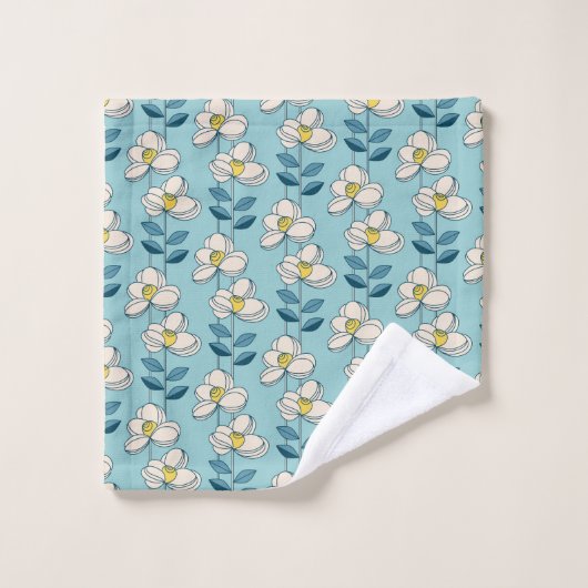 Midden-eeuwse moderne Floral Leaf Pattern Bad Handdoek (Wasdoekje)