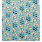 Midden-eeuwse moderne Floral Leaf Pattern Douchegordijn (Voorkant)