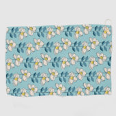 Midden-eeuwse moderne Floral Leaf Pattern Golfhanddoek (Horizontaal)
