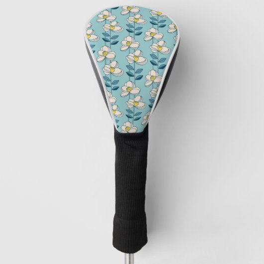 Midden-eeuwse moderne Floral Leaf Pattern Golfheadcover (Voorkant)