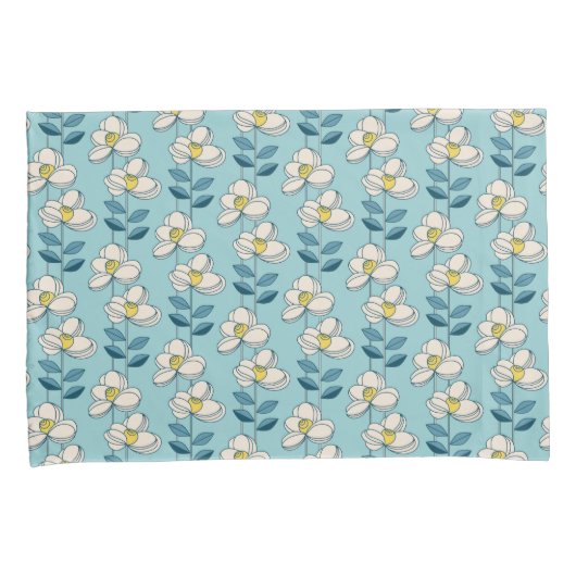 Midden-eeuwse moderne Floral Leaf Pattern Kussensloop (Voorkant-Rechts)