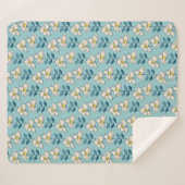 Midden-eeuwse moderne Floral Leaf Pattern Sherpa Deken (Voorkant (horizontaal))