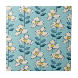 Midden-eeuwse moderne Floral Leaf Pattern Tegeltje