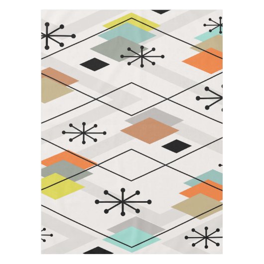 Midden-eeuwse moderne, gefilterde diamanten tafelkleed (Voorkant)