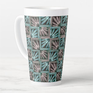 Midden-eeuwse moderne geometrische bloemblaadjes latte mok