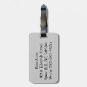 Midden-eeuwse moderne grijze Bagagelabel (Achterkant verticaal)