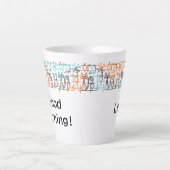 Midden-eeuwse moderne katten gepersonaliseerde lat latte mok (Voorkant)