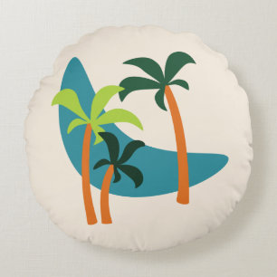 Midden-eeuwse moderne palm-oasis rond kussen