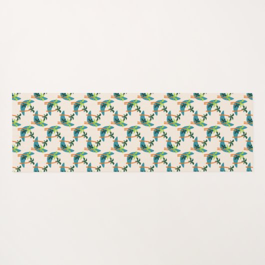 Midden-eeuwse moderne palm-oasis yogamat (Achterkant (horizontaal))