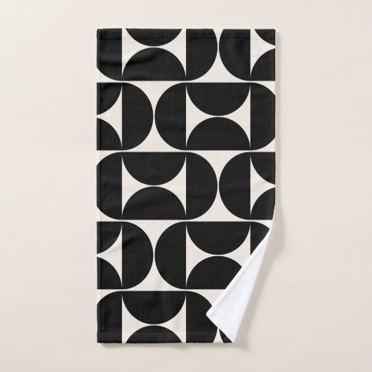 Midden-eeuwse moderne  patronen zwart en wit bad handdoek (Handdoek)