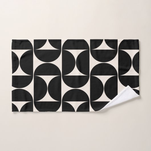Midden-eeuwse moderne  patronen zwart en wit bad handdoek (Handdoek)