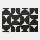 Midden-eeuwse moderne patronen zwart en wit theedoek (Horizontaal)