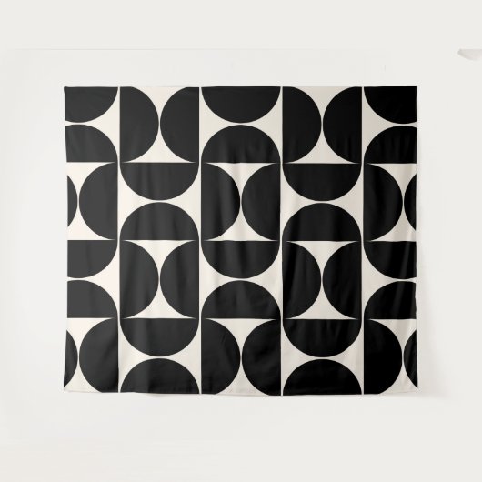 Midden-eeuwse moderne patronen zwart en wit wandkleed (Voorkant (horizontaal))