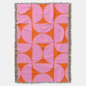 midden - eeuwse moderne patroonroze roze en Oranje Deken (Voorkant Verticaal)