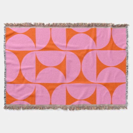 midden - eeuwse moderne patroonroze roze en Oranje Deken (Voorkant)