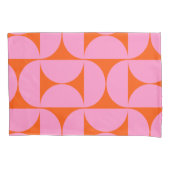 midden - eeuwse moderne patroonroze roze en Oranje Kussensloop (Voorkant)