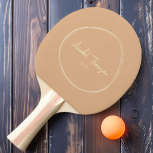 Midden-eeuwse moderne perzik kus met naam tafeltennisbatje