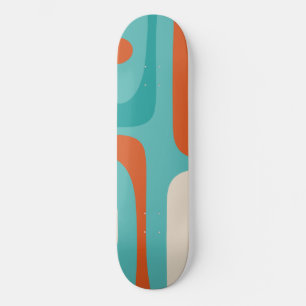 Midden-eeuwse moderne Piquet minimalistische turqu Skateboard