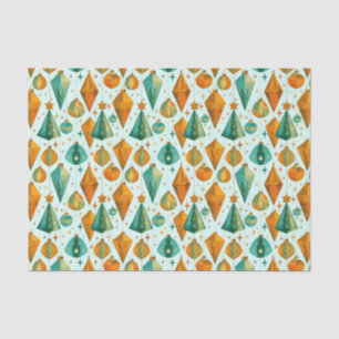 Midden-Eeuwse Moderne Retro Kerst Atoom Ornament Tissuepapier
