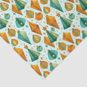 Midden-Eeuwse Moderne Retro Kerst Atoom Ornament Tissuepapier (Detail)