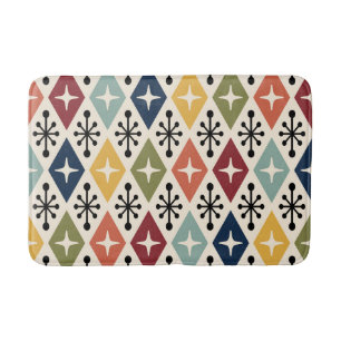 Midden-eeuwse moderne Retro Starburst Patroon Badmat