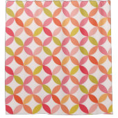 Midden-eeuwse moderne roze rode sinaasappel cirkel douchegordijn (Voorkant)