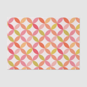 Midden-eeuwse moderne roze rode sinaasappel cirkel tissuepapier