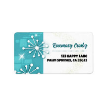 Midden-eeuwse moderne Sputnik retouradreslabels