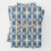 Midden-eeuwse moderne Starburst Patroon Inpakpapier Vel (In situ)