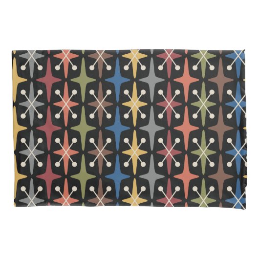 Midden-eeuwse moderne Starburst Patroon Kussensloop (Voorkant)