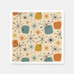 Midden-eeuwse moderne Starburst Patroon Servet