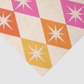 Midden-eeuwse moderne Starbursts op Retro Diamonds Tissuepapier (Detail)