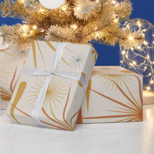 Midden-eeuwse moderne stervormig atoompatroon cadeaupapier