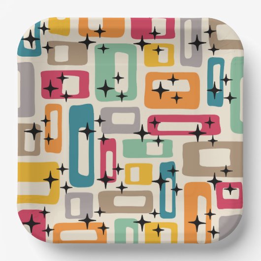 Midden-eeuwse moderne stijl papieren bordje (Voorkant)