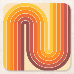 Midden-eeuwse moderne stijl vierkante kartonnen onderzetter