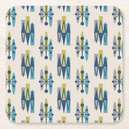 Midden-eeuwse moderne stijl vierkante kartonnen onderzetter