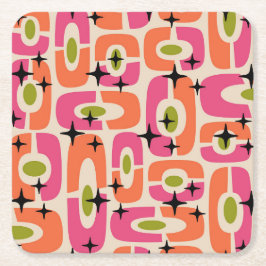 Midden-eeuwse moderne stijl vierkante kartonnen onderzetter