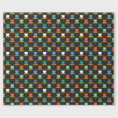 Midden-eeuwse moderne tulp - zwart cadeaupapier (Vlak)