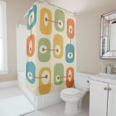 Midden-eeuwse moderne vierkante kubussen douchegordijn (In situ)