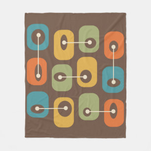 Midden-eeuwse moderne vierkante kubussen fleece deken