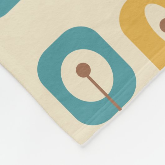 Midden-eeuwse moderne vierkante kubussen fleece deken (Hoek)