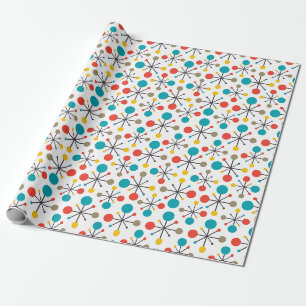 Midden-eeuwse moderne vintage retro abstracte deco cadeaupapier