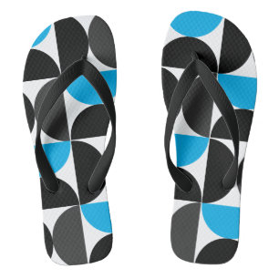 Midden-eeuwse moderne zwart blauw en grijs teenslippers