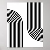 Midden-eeuwse moderne zwart-wit Abstracte kunst Poster (Voorkant)