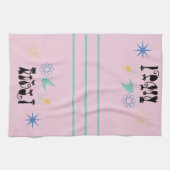 Midden-eeuwse moderne zwarte katten atoomkat van 5 theedoek (Horizontaal)