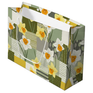 Midden-eeuwse narcis bloempatroon groot cadeauzakje