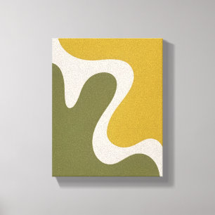 Midden-Eeuwse Organische Abstract Olijfgoud No. Canvas Afdruk