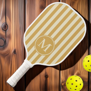Midden-eeuwse polostrepen zand zonsopgang monogram pickleball paddle